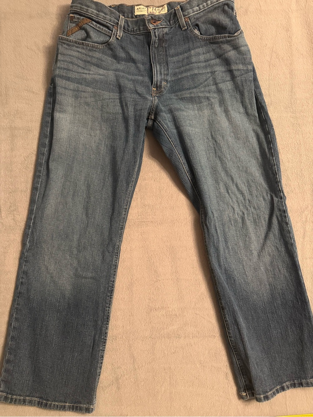 Ariat Legacy M4 Blue Jeans Mens 36x30 Relaxed Boot Cut Western Workwear Stretch